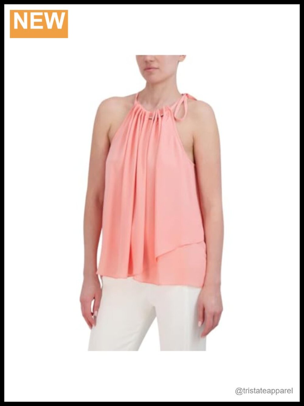 Women's Halter Neck High Low Sleeveless Blouse 100% Polyester